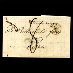 1842 France Lille Stampless Cover SCARCE (STM-001998)