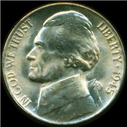 1945D/D Jefferson 5c MS65 Full Steps STRONG OMM (COI-012793)