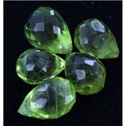 5.1ct Green Peridot Briolette  Cut (GEM-050070)