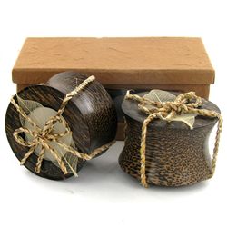Sugarpalm Wood Candle Holder (DEC-000736)