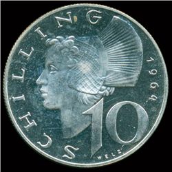 1964 Austria 10 Schilling Choice Proof (COI-013519)