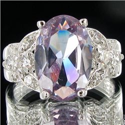 18.35twc Blue Diamond Simulant Wht Gold Vermeil Ring (JEW-004429)