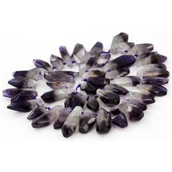200ct Bi-color Natural Amethyst Crystal Strand (JEW-004892)