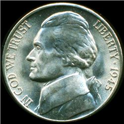 1945S Jefferson 5c MS66/67 95% Full Steps Double Die ERROR (COI-012833)