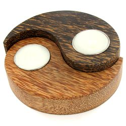 Sugarpalm Wood Candle Holder (DEC-000741)