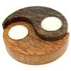 Image 1 : Sugarpalm Wood Candle Holder (DEC-000741)