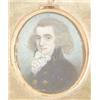 Image 1 : Nineteenth century English School, watercolour on ivory of a young man with ruff collar and blue...