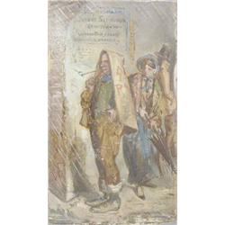 Frederick Weekes (fl.1854-1893) oil on board, Caricature 'The Pocket Siphonia' 7.5ins x 4.5ins £2...