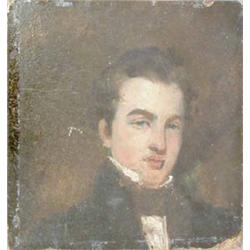 Henry Sass, unframed oil on board, Portrait of John Bratam, the celebrated tenor, 6ins x 5.5ins £...