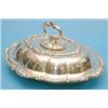 Image 1 : A plated lobed oval entree dish cast and engraved with floral decoration, 13ins. £100-150...