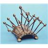 Image 1 : A Hukin & Heath plated letter rack designed by Christopher Dresser, no. 2555, 6.5ins. £500-700...