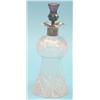 Image 1 : An Edwardian cut glass decanter with silver collar and coloured glass thistle stopper (star crack...
