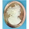 Image 1 : A late Victorian shell cameo brooch carved with a classical female profile, in a 9ct gold rub ove...
