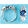 Image 1 : An 18ct. gold sapphire and diamond triple cluster ring. (see illustration) £2000-3000...