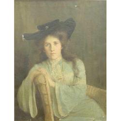 Florence Ada Fuller (1867-1946) Australian, oil on canvas, Portrait of Mrs J.W. Hackett, seated i...