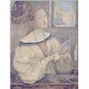 Image 1 : May Louise Greville Cooksey (1878-) watercolour, Renaissance lady looking in a mirror, signed, 17...