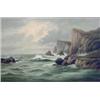 Image 1 : E.Heaton, oil on canvas, Coastal landscape with sea birds beside cliffs, signed, 20ins x 30ins £2...