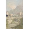 Image 1 : Attributed to Rudolf Ribarz (1848-1904) oil on board, Italian town with figures on a riverbank, s...