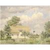 Image 1 : Drummond Inglis, oil on canvas, Children beside a thatched cottage, signed, 16ins x 20ins £300-50...