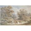 Image 1 : Henry Earp Senior (1831-1914) watercolour, Cattle watering, a cottage beyond, signed, 23ins x 35i...