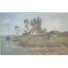 Image 1 : William Frederick Hulk (1852-1906) oil on canvas, Cattle beside an estuary, signed, 13ins x 19ins...