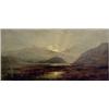 Image 1 : Arthur Gilbert (1819-1895) oil on canvas, Loch scene at sunset, signed, 16ins x 32ins (see illust...