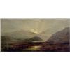 Image 1 : Arthur Gilbert (1819-1895) oil on canvas, Loch scene at sunset, signed, 16ins x 32ins (see illust...