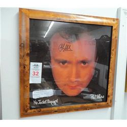Framed Autographed Album Cover Phil Collins "No Jacket Required"