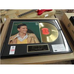 Framed Frank Sinatra  The Voice  Gold Plated Album