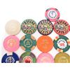 Image 2 : LOT OF 25 OBBSOLETE NEVADA CASINO GAMBLING POKER CHIPS