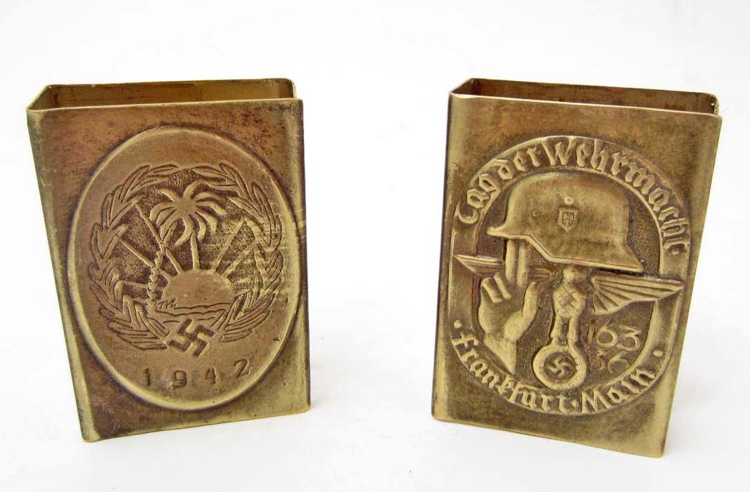 LOT OF 2 GERMAN NAZI MATCHBOX HOLDERS