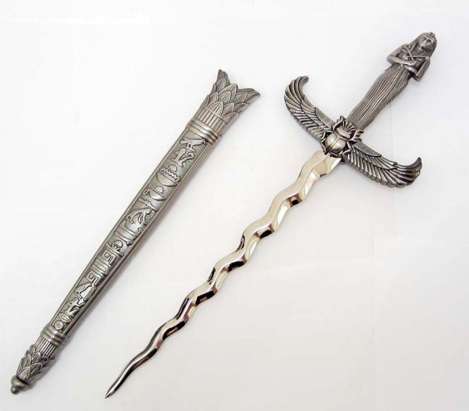 EGYPTIAN STYLE MUMMY QUEEN DAGGER W/ SCABBARD
