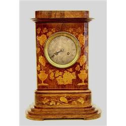 FINE INLAID ROSEWOOD SHELF CLOCK French. 19th Century. Movement stamped Vincenti & Cie 1855. The...