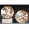 Image 1 : PAIR OF LIMOGES ENAMEL WALL PLATES French. Early 20th Century. Painted by H.T. Monogrammed. Each...
