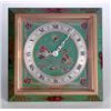 Image 1 : TIFFANY & CO. GREEN CHINOISERIE DECORATED METAL TABLE CLOCK By Chelsea. The square dial with poli...