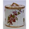Image 1 : FINE ROYAL WORCESTER PORCELAIN BISCUIT JAR AND COVER English. Late 19th Century. Standard printed...