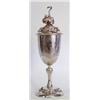 Image 1 : GOOD CONTINENTAL SILVER CHALICE AND COVER European. 20th Century. (.800 Fine) Engraved with a vac...