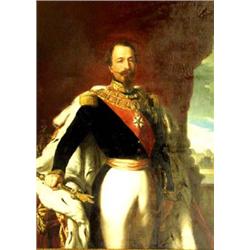 EUROPEAN SCHOOL (19th Century) "Portrait of Napoleon III". Unsigned. Oil on Canvas Laid Down on B...