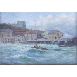 DANIEL SHERRIN (English. 1868-1940) "Bleak House Harbour-Broadstairs". Signed D. Sherrin l/l. Oil...