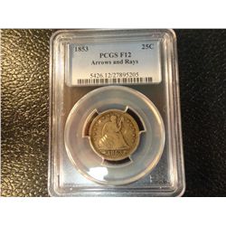 1853 SEATED QUARTER PCGS FAIR