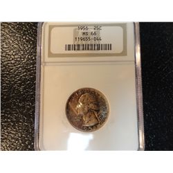 1956 WASHINGTON QUARTER NGC MS 66