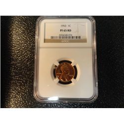 1953 LINCOLN CENT NGC PROOF 65 RD