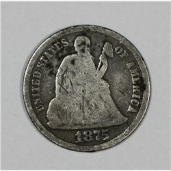 1875  Liberty Seated Dime   G