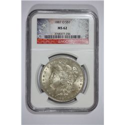1887 O Morgan Dollar   NGC Graded   MS-62