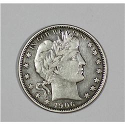 1906 D Barber Half Dollar   VF