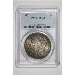 1897  Morgan Dollar   PCGS Graded   MS-63