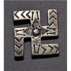 NAVAJO SILVER HEADSTALL CONCHO