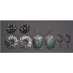 THREE NAVAJO EARRINGS