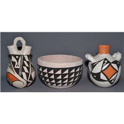 THREE ACOMA POTS