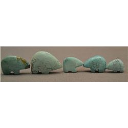 FIVE PUEBLO FETISHES